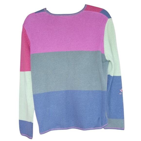 Vintage Koret Patchwork Cardigan Floral Embroidered Size Medium Cotton Blend - Picture 2 of 7